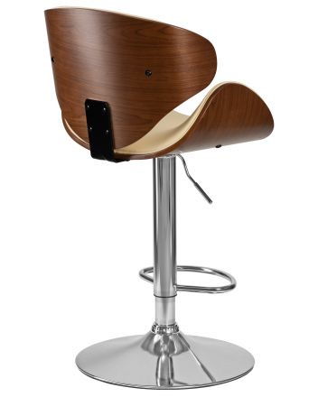 Набор 2 шт Стул барный DOBRIN KARTER, коричневое дерево, кремовый Набор 2 шт Стул барный DOBRIN KARTER, коричневое дерево, кремовый