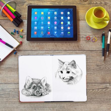 Скетчбук, белая бумага 120 г/м2 145х203 мм, 80 л., резинка, твердый, BRAUBERG ART DEBUT "Дюна", 114586