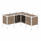 Loft Угловой внутренний стеллаж наборный VR.L-27 Дуб аризона/Белый металл 1278*1278*636