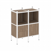 Loft Прямой стеллаж наборный VR.L-02 Дуб аризона/Белый металл 862*446*1047 Loft Прямой стеллаж наборный VR.L-02 Дуб аризона/Белый металл 862*446*1047