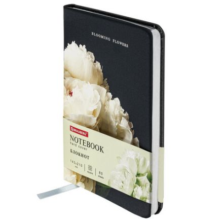 Блокнот А5 (143x210 мм), BRAUBERG VISTA "Bloom", под кожу, твердый, срез фольга, 80 л., 112071