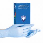 Перчатки нитриловые смотровые 50 пар (100 шт.), размер M (средний), голубые, SAFE&CARE ZN302, ЧЗ