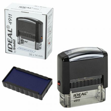 Оснастка для штампа, размер оттиска 38х14 мм синий, TRODAT IDEAL 4911 P2, подушка в комплекте, 125417