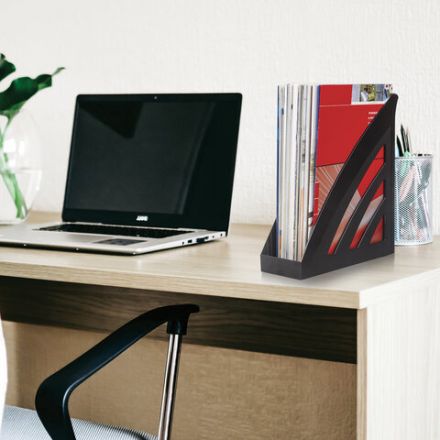 Лоток вертикальный для бумаг BRAUBERG "Office style", 245х90х285 мм, черный, 237278 Лоток вертикальный для бумаг BRAUBERG "Office style", 245х90х285 мм, черный, 237278