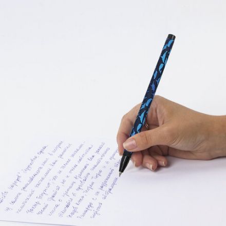 Ручка шариковая BRAUBERG SOFT TOUCH STICK "WHALE", СИНЯЯ, мягкое покрытие, узел 0,7 мм, 143709