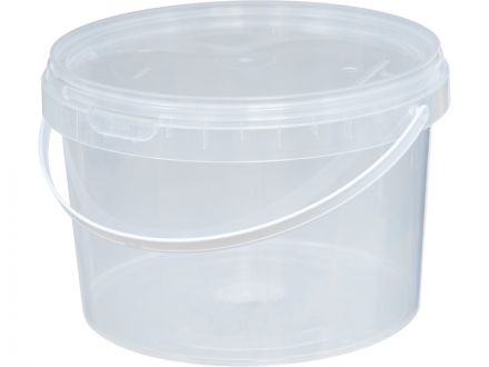 Ведро 2,25л круглое бесцветное с бесцветной крышкой