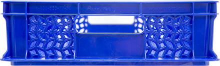 Ящик 600х400х120 перфорированный, с ручками  синий