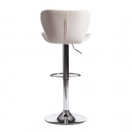 Стул барный AVIONIC (mod. KY712A) металл/экокожа, 45*53*86-107 см, белый/хром