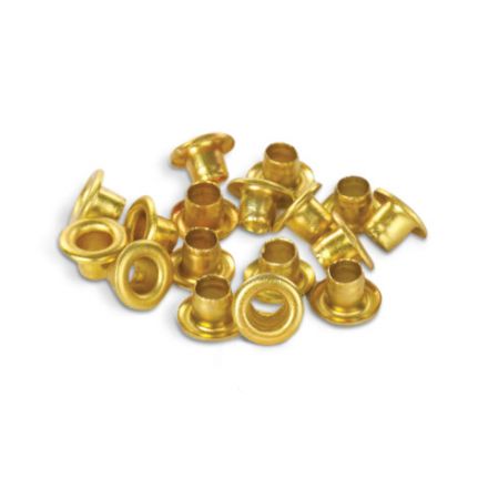 Люверсы золотистые КОМПЛЕКТ 250 шт., внутренний диаметр 4,8 мм, длина 4,6 мм, BRAUBERG, 272764