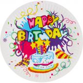 Набор бумажных тарелок Happy Birthday Волшебная страна 23 см, 6 шт, 007149