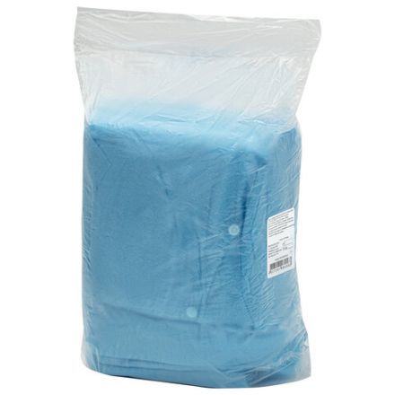 Халат одноразовый голубой на кнопках КОМПЛЕКТ 10 шт., XL, 52-54 размер, 110 см, рукав на резинке, 25 г/м2, СНАБЛАЙН