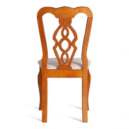 Стул Tetchair Афродита/ Aphrodite дерево гевея, 46х54х99см, Espresso (дуб в красноту), ткань кремовая с рисунком (А04)