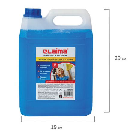 Средство для мытья стекол и зеркал 5 л, LAIMA PROFESSIONAL, 601610