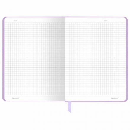 Блокнот с резинкой в клетку 96 л., А5 145х203 мм, твердая обложка, BRAUBERG, "Minimal", сиреневый, 116322