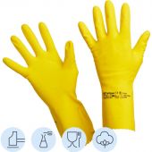 Перчатки латексные Vileda Professional Многоцелевые желтые (размер 6.5-7, S, артикул производителя 100758)