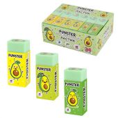 Ластик FUNSTER (ФАНСТЕР) "AVOCADO", 50х21х16 мм, прямоугольный, картонный держатель, экологичный ПВХ, ассорти, 272723