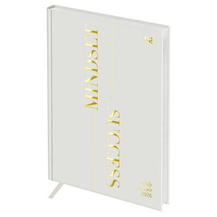 Еженедельник датированный 2026г., А5, 80л., 7БЦ, BG "Mindset. Linen", отд. фольгой 3D