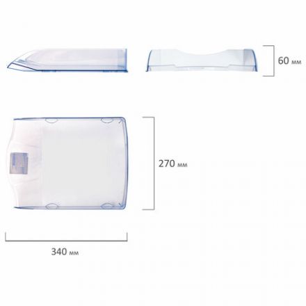 Лоток горизонтальный для бумаг BRAUBERG "Delta", A4 (340х270х60 мм), прозрачный, 237262 Лоток горизонтальный для бумаг BRAUBERG "Delta", A4 (340х270х60 мм), прозрачный, 237262