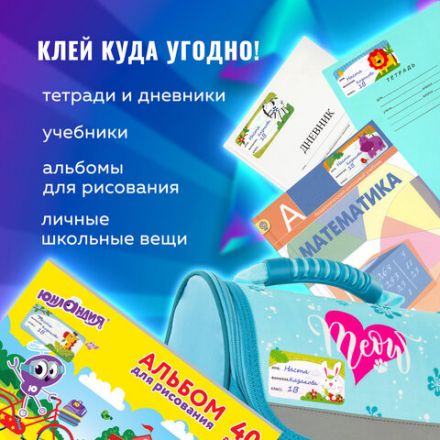 Наклейки для маркировки школьных принадлежностей "Зверушки", 12 штук, 14х21 см, ЮНЛАНДИЯ, 662708 Наклейки для маркировки школьных принадлежностей "Зверушки", 12 штук, 14х21 см, ЮНЛАНДИЯ, 662708