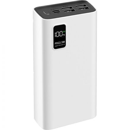 Внешний аккумулятор PERO PB07 30000 mAh,Li-Pol,output USB-C + 4USB-A,белый