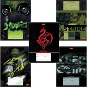 Тетрадь 18 л., HATBER, клетка, обложка картон, "Для мальчиков" (микс в спайке), 063095, 18Т5В1