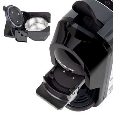 Кофемашина капсульная 3 в 1 для молотого кофе и капсул DOLCE GUSTO и NESPRESSO, SONNEN CM510G, 1450 Вт, 0,6 л, графит, 457339