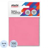 Стикеры Attache Economy с клеев.краем 76x76 мм 100 лист неоновый розовый