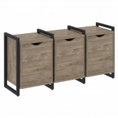 Loft Тумба на регулируемых опорах наборная. Вариант №5 VR.L-TN-5.O Тиквуд тёмный/Чёрный металл 1440*460*719