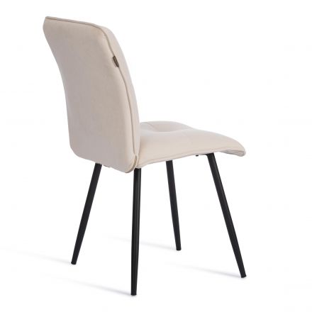 Стул обеденный Sweet флок , молочный/черный, 4, 46х55х88