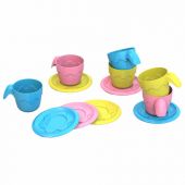 Набор игрушечной посуды 12 предметов: 6 чашек, 6 блюдец, пластиковый, цвета ассорти, НОРДПЛАСТ, ШКД04