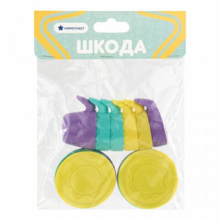 Набор игрушечной посуды 12 предметов: 6 чашек, 6 блюдец, пластиковый, цвета ассорти, НОРДПЛАСТ, ШКД04