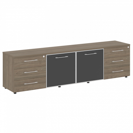 Yalta Тумба модульная LT.TS-4.2 black Вяз/Стекло black 2188*450*580 Yalta Тумба модульная LT.TS-4.2 black Вяз/Стекло black 2188*450*580