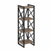 Loft Стеллаж на регулируемых опорах-4 полки VR.L-MST.O-4.4 Дуб аризона/Чёрный металл 400*400*1280