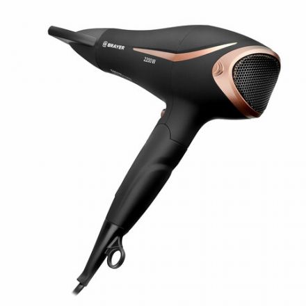 Фен BRAYER BR3000BN, 2200 Вт, 2 скорости, 3 температурных режима, складная ручка, черный Фен BRAYER BR3000BN, 2200 Вт, 2 скорости, 3 температурных режима, складная ручка, черный