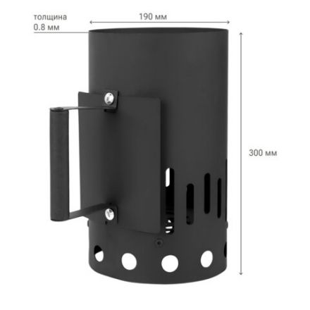 Стартер для розжига "ПечУрок" холоднокатаная сталь ЦЕРТА, размер 190х190х300 мм, 701737