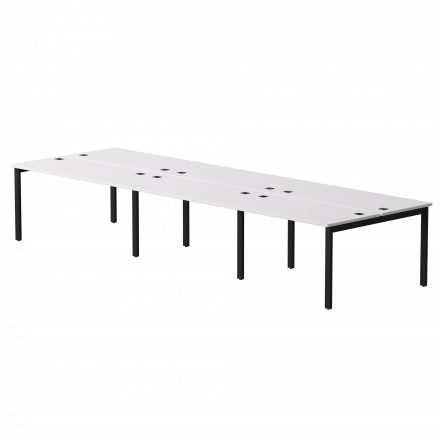 Бенч-система на 6 мест Everprof EVO на металлокаркасе 4740х670(1370)x755 Белый/Черный