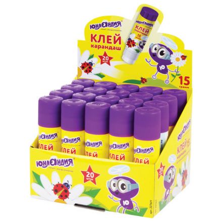 Клей-карандаш ЮНЛАНДИЯ "ЮНЛАНДИК И БОЖЬЯ КОРОВКА", 15 г, улучшенный, 227611 Клей-карандаш ЮНЛАНДИЯ "ЮНЛАНДИК И БОЖЬЯ КОРОВКА", 15 г, улучшенный, 227611