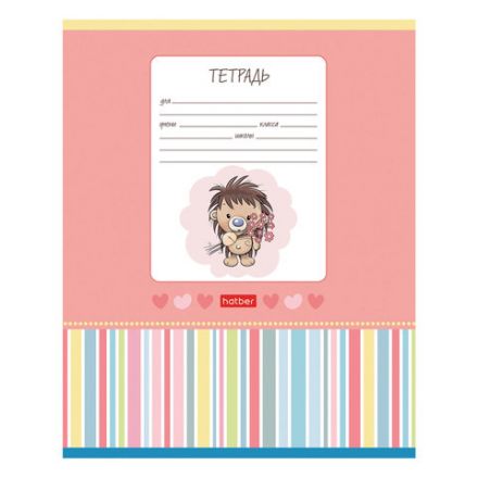 Тетрадь 12 л., HATBER, косая линия, обложка картон, "Мультяшки" (микс в спайке), 057242, 12Т5В6