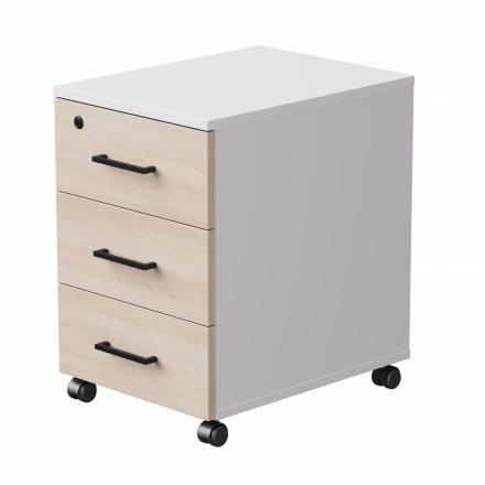 Тумба мобильная Everprof EVO 406х540х608 Белый/Белый/Дуб Соната