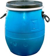 Бочка 48л с крышкой на металл. обруч синяя Бочка 48л с крышкой на металл. обруч синяя