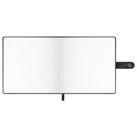 Скетчбук, белая бумага 140 г/м2 200х200 мм, 80 л., КОЖЗАМ, застежка, BRAUBERG ART CLASSIC, черный, 116463