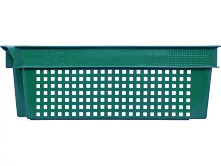 Ящик 600х400х200 1,5кг. дно сплошное, стенки перфорированные  зелёный