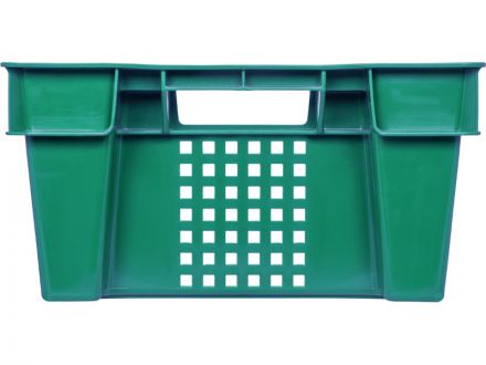 Ящик 600х400х200 1,5кг. дно сплошное, стенки перфорированные  зелёный