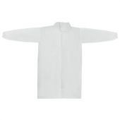 Халат одноразовый белый на кнопках КОМПЛЕКТ 10 шт., XXL, 56-58 размер, 110 см, рукав на резинке, 25 г/м2, СНАБЛАЙН