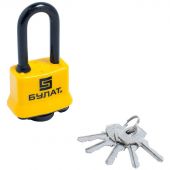 Замок навесной всепогод_УЗК Булат ВС 0340-01 (51xd=8) сталь желтый (5кл)