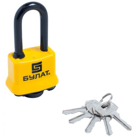 Замок навесной всепогод_УЗК Булат ВС 0340-01 (51xd=8) сталь желтый (5кл)