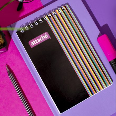 Блокнот Attache А7 40 листов в ассортименте в клетку на спирали (70х105 мм)