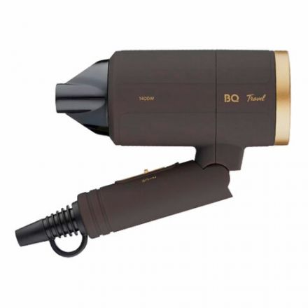 Фен BQ (БИ-КЬЮ) HD1212M, 1400 Вт, 2 скорости, 2 температурных режима, ионизация, коричневый, 86189100
