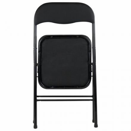 Стул складной BRABIX "Golf CF-007", черный каркас, кожзам черный, гофрокороб, 533024