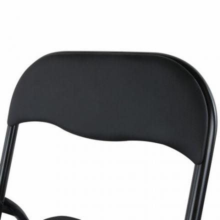 Стул складной BRABIX "Golf CF-007", черный каркас, кожзам черный, гофрокороб, 533024